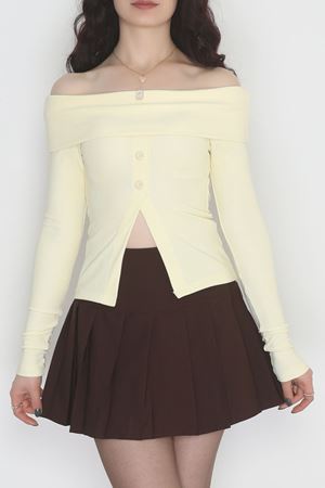 Madonna Yaka Düğmeli Bluz Sarı - 45620.1595.