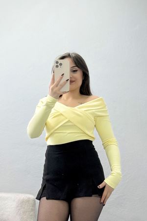 Madonna Yaka Bluz Sarı - 4331.1595.
