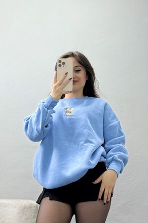 3 İplik Şardonlu Nakışlı Sweat Bebemavi - 42608.1878.