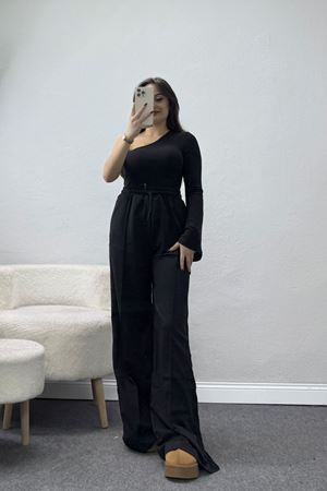 2 İplik Çımalı Eşofman Altı Siyah - 52026.1857.