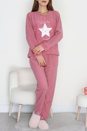 Peluş Polar Pijama Takımı Koyupudra - 50767.1961.