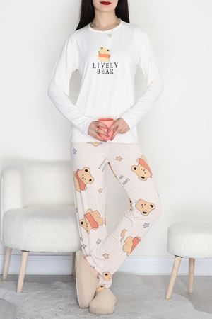 Enjeksiyon Baskı Milan Pijama Takımı Bejayıcık - 6665.1287.