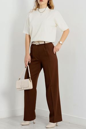Bel Lastikli Palazzo Pantolon Kahve - 30388.1397.