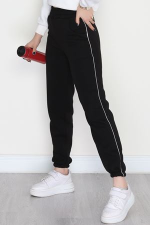 3 İplik Biyeli Eşofman Altı Siyah - 30103.1878.