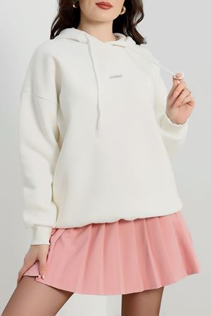 3 İplik Kapşonlu  Baskılı Sweat Ekru - 42223.1878.