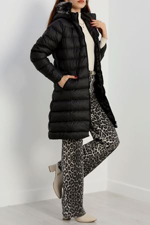 Kapşonlu Uzun Mont Siyah - 31196.1988.