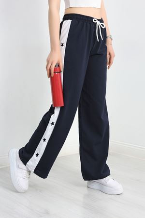 Özel Tasarım Nakışlı 2 İplik Eşofman Altı Lacivert - 70159.1857.