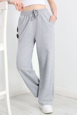 Geniş Paça Penye Eşofman Altı Gri - 40709.1431.