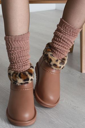 Leopar Desenli Bot Kahve - 31617.264.