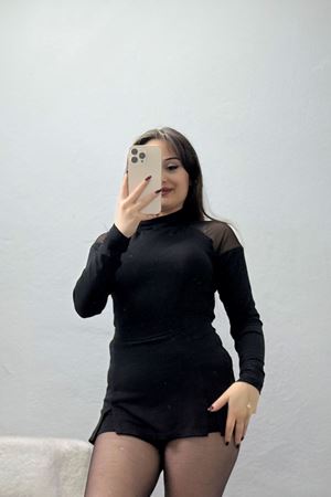 Reglan Kol Tül Çilek Bluz Siyah - 1671.1095.