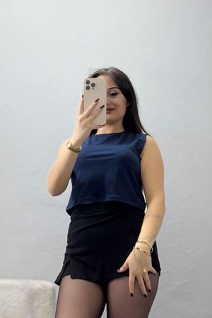 Kolsuz Crop Geniş Atlet Lacivert - 21755.200.