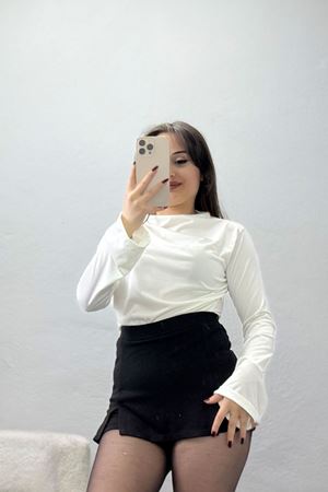Drape Detay İspanyol Kol Bluz Ekru - 40288.1949.