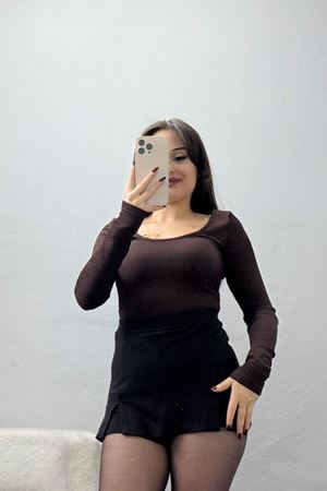 Önü Arkası U Yaka Basic Bluz Kahve - 42676.1247.