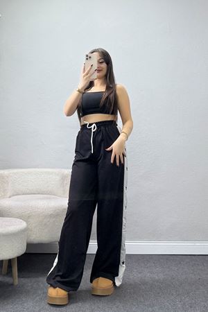 Özel Tasarım Nakışlı 2 İplik Eşofman Altı Siyah - 70159.1857.