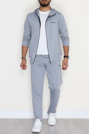 Kompakt 2 İplik Kapşonlu Erkek Eşofman Takımı Gri - 42154.1937.