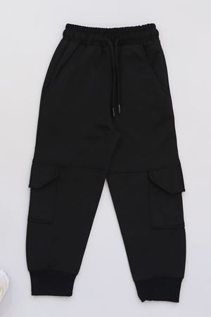 6-10 Yaş 2 İplik Kargo Eşofman Altı Siyah - 50945.2066.