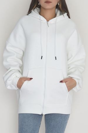 3 İplik Kompakt Oversize Sweat Ekru - 42502.1878.