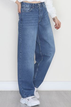 Tokalı Baggy Kot Pantolon Mavi - 31581.1184.