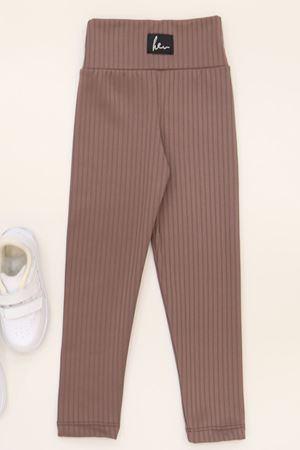 3-12 Yaş Şardonlu Fitilli Çocuk Tayt Kahve - 52089.1780.