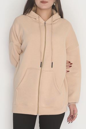 3 İplik Kompakt Oversize Sweat Bej - 42502.1878.