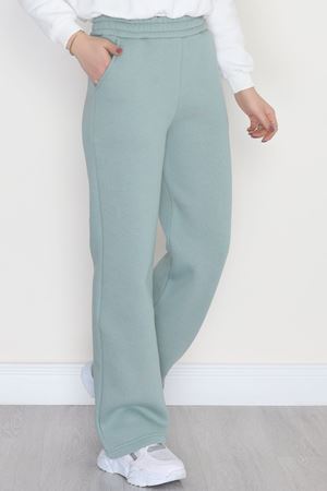 Üç İplik Palazzo Eşofman Altı Suyeşili - 20970.1878.