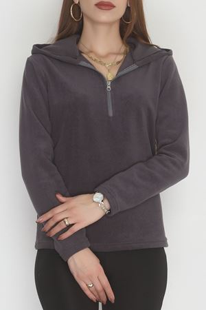 Yaka Fermuarlı Polar Sweat Füme - 52034.053.
