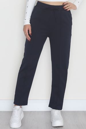 Bel Lastikli Dabıl Kumaş 180Gr Çımalı Pantolon Lacivert - 51057.1837.
