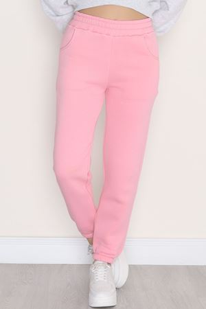 Lastikli 3 İplik Eşofman Altı Açıkpembe - 20956.1878.