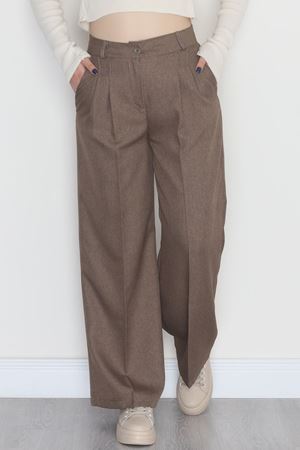 Yün Efekt Palazzo Pantolon Koyukahve - 51037.2061.