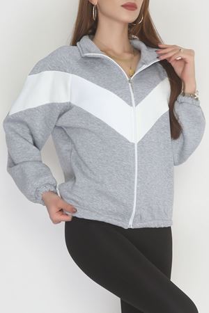 3 İplik Kompakt Oversize Fermuarlı Sweat Griekru - 42504.1878.