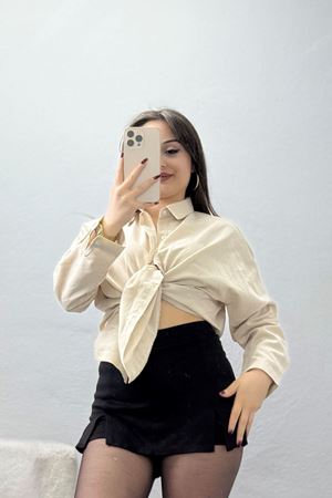 Terikoton Oversize Gömlek Taş - 30840.1949.