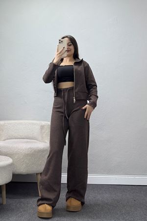 Çift Fermuarlı Selanik İkili Takım Kahve - 42640.1567.