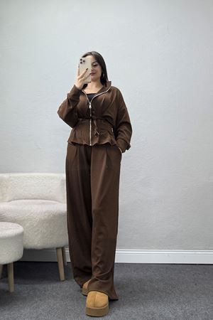 Modal Kumaş İkili Takım Kahve - 51030.1254.