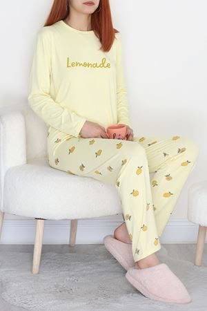 Enjeksiyon Baskı Milan Pijama Takımı Sarı - 6665.1287.