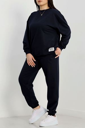 2 İplik Büyük Beden Eşofman Takımı Lacivert - 50795.1857.