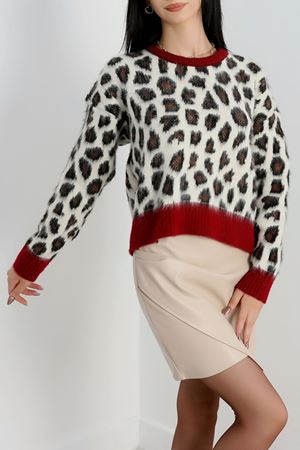 Desenli Triko Bordo - 4083.2043.