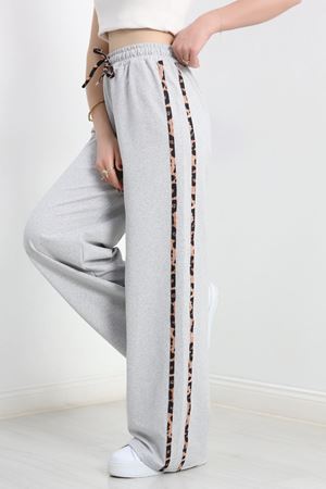 2 İplik Şeritli Eşofman Altı Gri - 40021.1857.