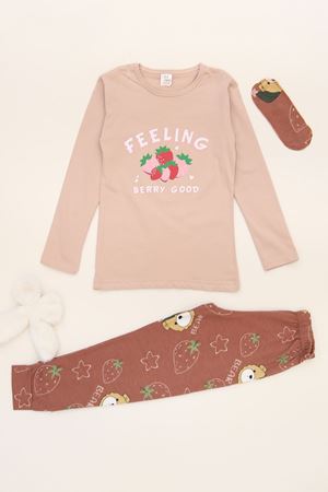 5-12 Yaş Süprem Penye Pijama Takımı Bej - 52081.1951.