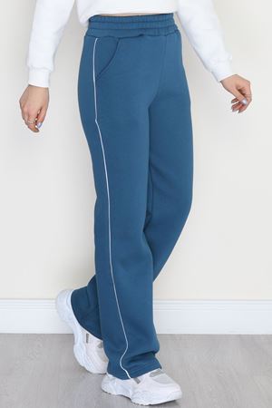 3 İplik Biyeli Palazzo Eşofman Altı Petrol - 30104.1878.