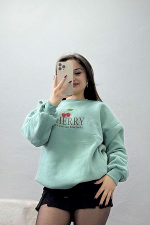 3 İplik Bisiklet Yaka Sweat Suyeşili - 42235.1878.