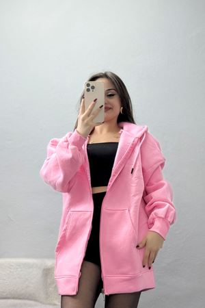3 İplik Kompakt Oversize Sweat Pembe - 42502.1878.