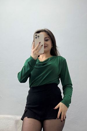 Degaje Yaka Sandy Bluz Yeşil - 70688.1949.