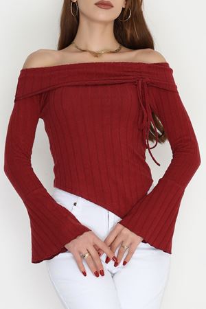 Madonna Yaka İnterlok Bluz Bordo - 90971.1748.