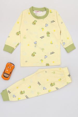 2-10 Yaş Likralı Süprem Pijama Takımı Sarıhaki - 52080.1952.