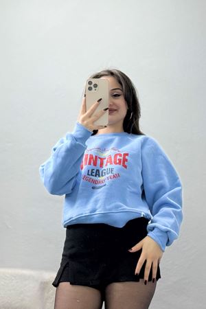 3 İplik Şardonlu Baskılı Sweat Bebemavi - 42605.1878.