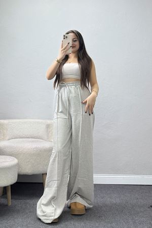 2 İplik Çımalı Eşofman Altı Gri - 52027.1857.