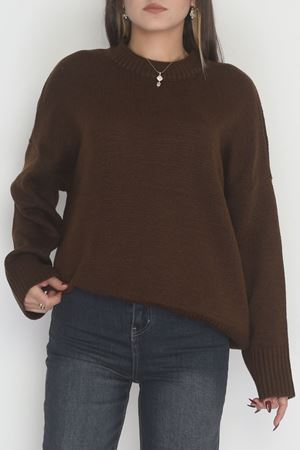 Yumuşak Dokulu Triko Kazak Kahve - 51048.1765.