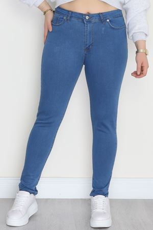 Büyük Beden Dar Paça Kot Pantolon Mavi5 - 42684.1836.
