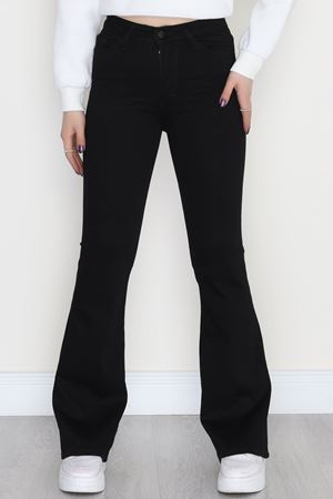 İspanyol Paça Kot Pantolon Siyah - 42687.1836.