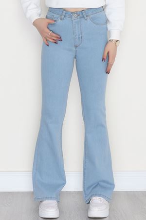 İspanyol Paça Kot Pantolon Açıkmavi - 42687.1836.